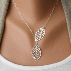 Leaf Pendant Necklace - Silver