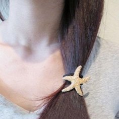 Hårsnodd Stjärna - Guldig  2