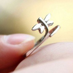 Silver Dragonflies ring 925 sterling silver Fjäril ring 2