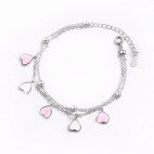 köp billiga 925 Silver vita rosa Kärlek hjärta Armband