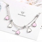 köp billiga 925 Silver vita rosa Kärlek hjärta Armband