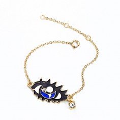 Blue eye - Guldig armband 2