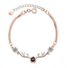 Köp billiga smycken - Äkta 925 Silver Zircon Projection Armband rosa - fri frakt - vsmycken