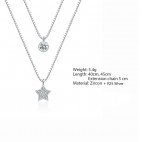 925 Silver Double layer Zirkon Stjärna Halsband köp billiga smycken online